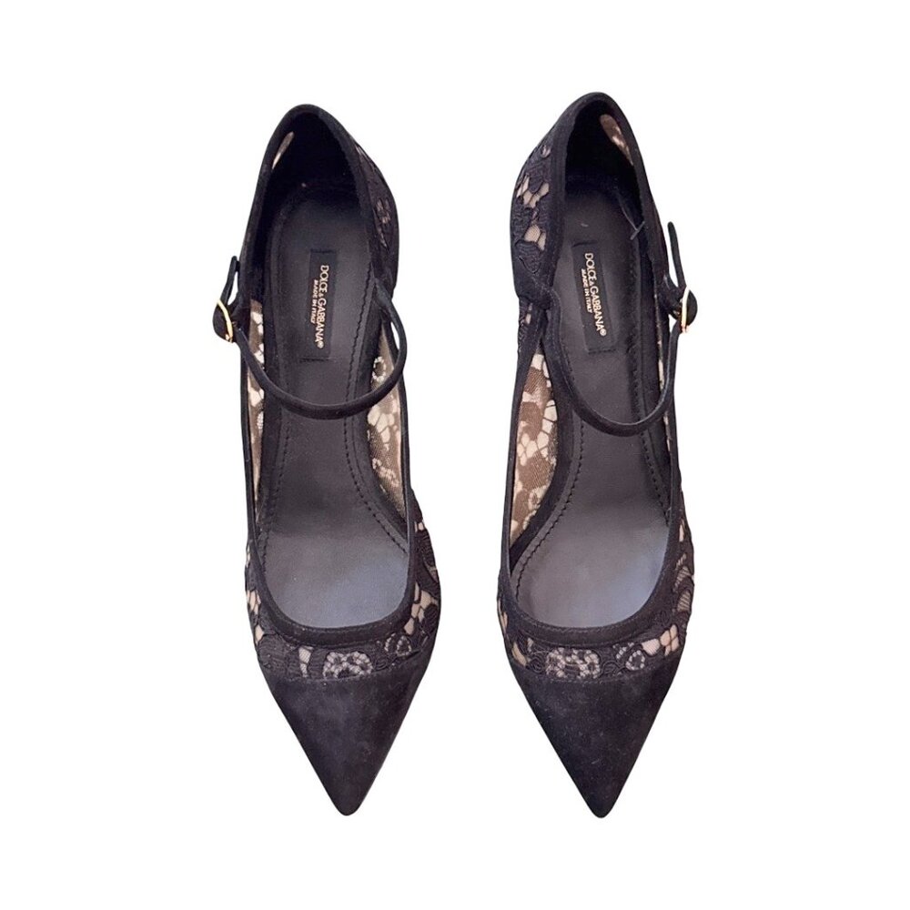 Dolce & Gabbana lace suede pump heels size 38